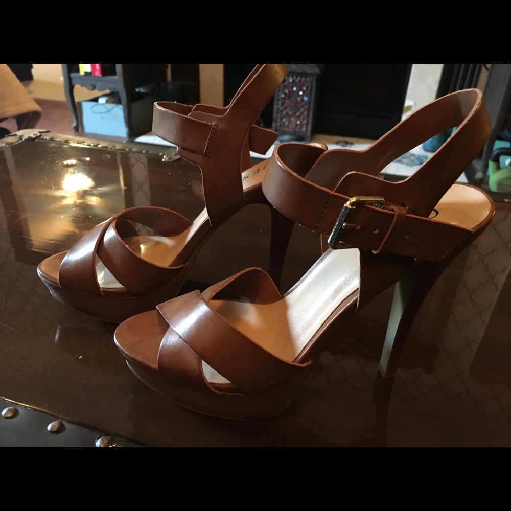 Guess Brown Leather Sandal